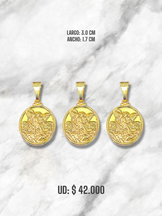 DIJE OVALO SAN MIGUEL ARCANGEL ORO LAMINADO