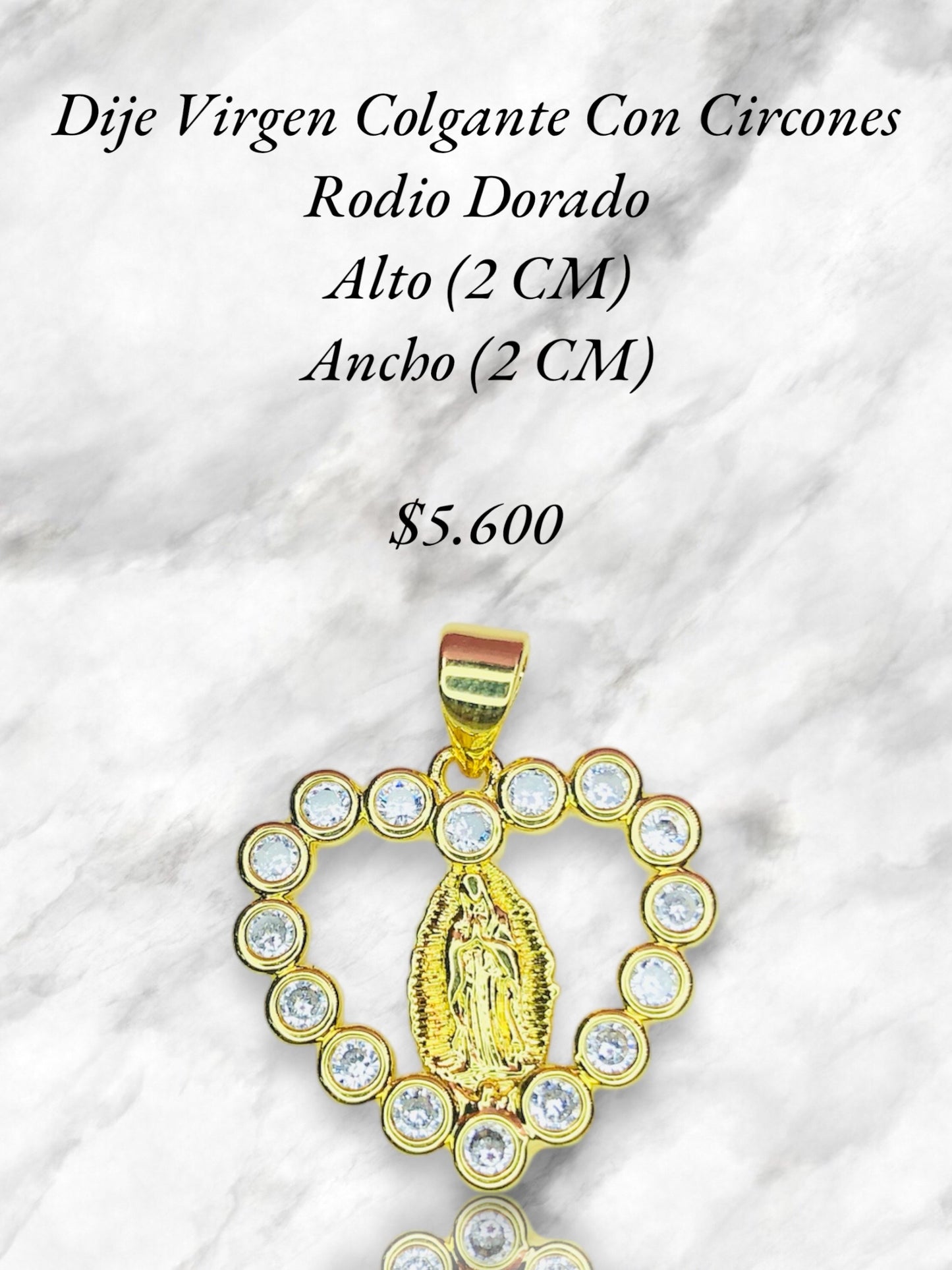 DIJE VIRGEN GUADALUPE RODIO DORADO (colgante)