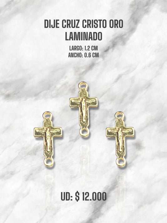 DIJE CRUZ CRISTO ORO LAMINADO