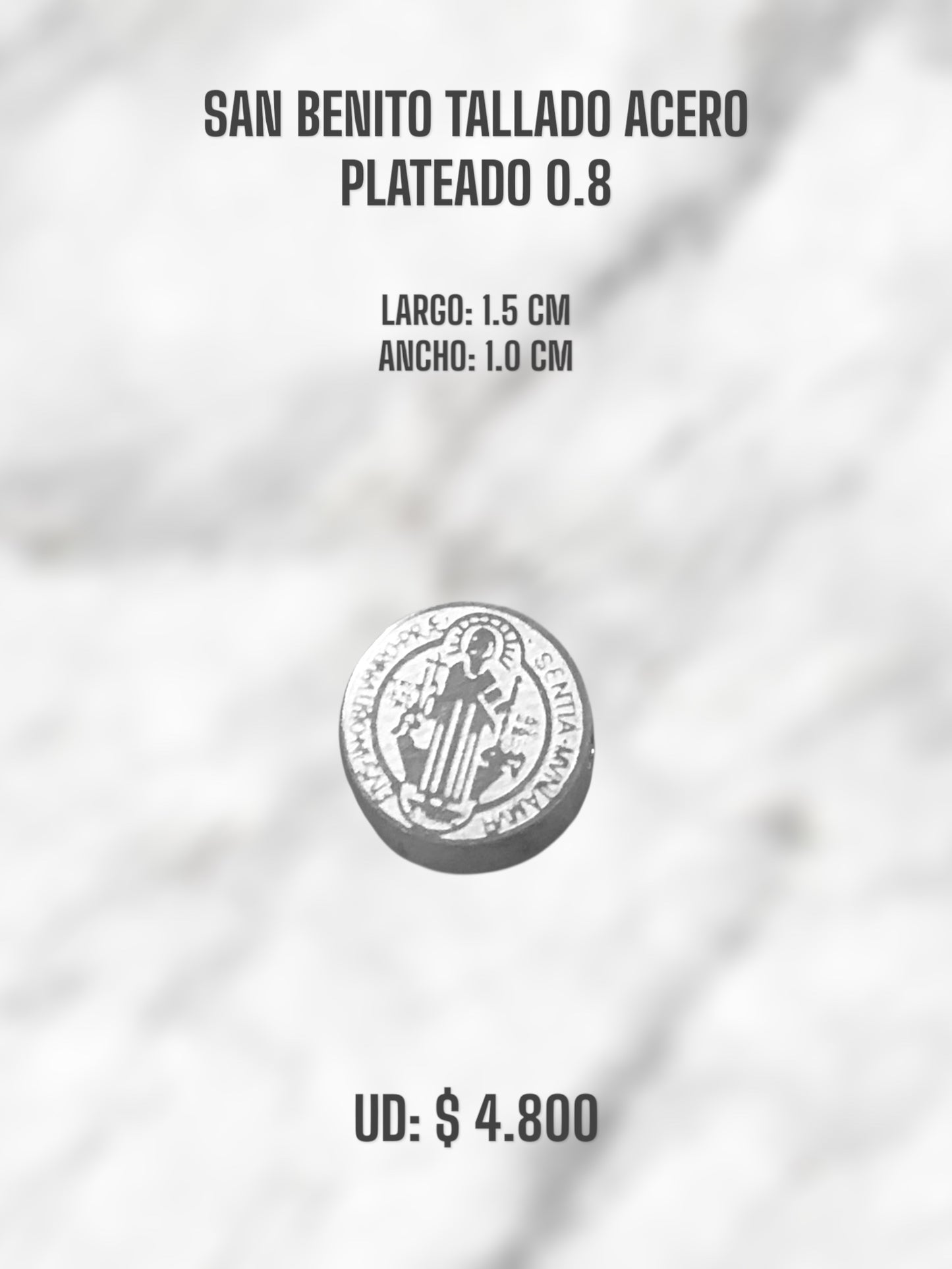 SAN BENITO TALLADO ACERO PLATEADO 0.8