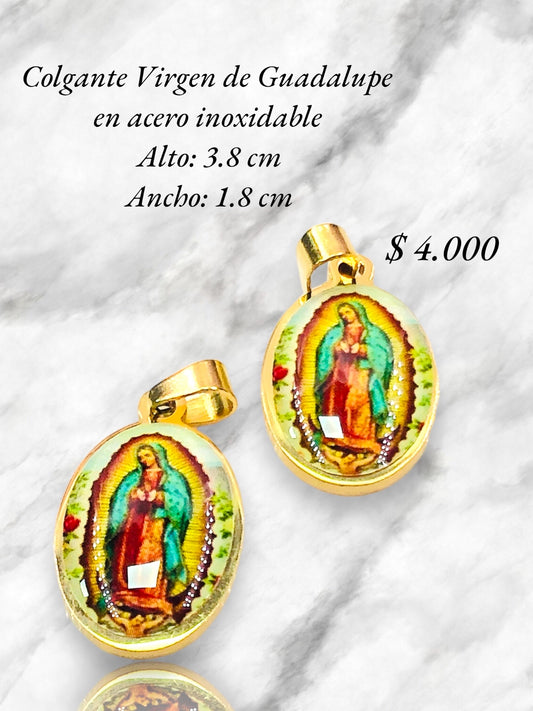 Colgante Virgen de Guadalupe en acero inoxidable