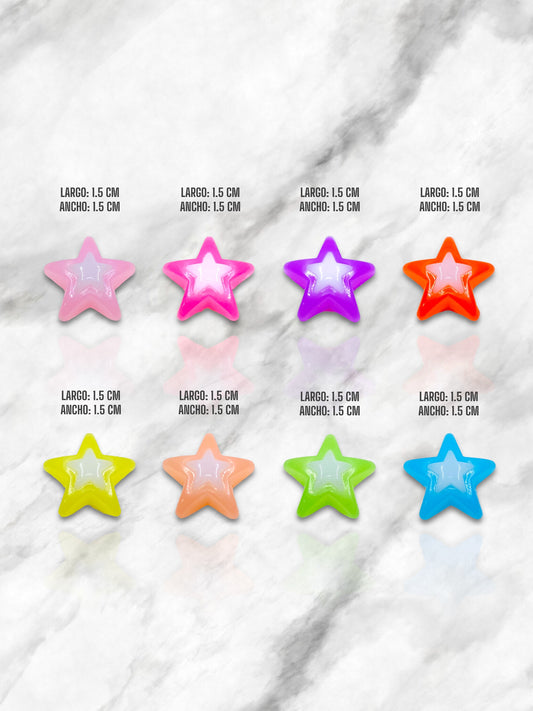 DIJES ESTRELLAS CON RELIEVE MIX COLOR EN ACRÍLICO (pasador)