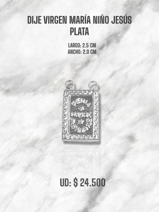 DIJE VIRGEN MARÍA NIÑO JESÚS PLATA
