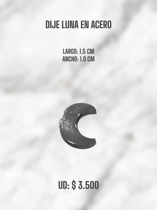 DIJE LUNA EN ACERO