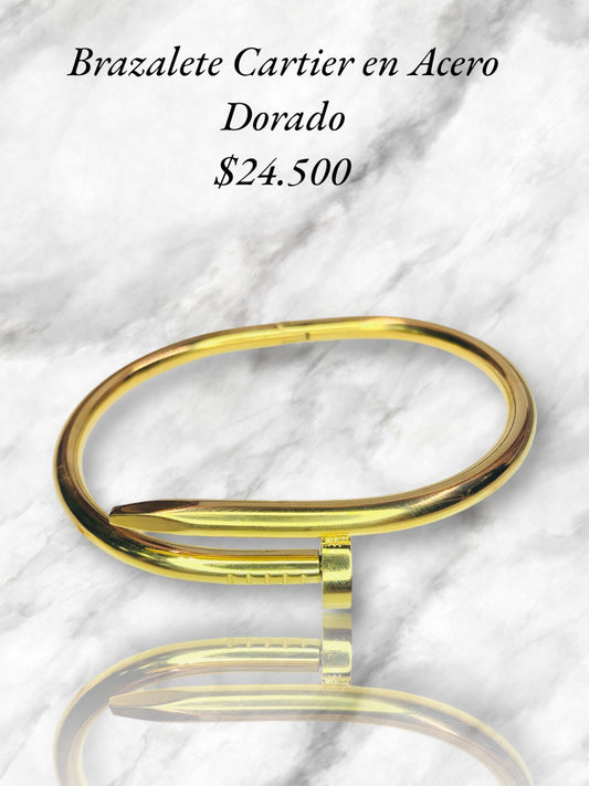 Brazalete Cartier en Acero Dorado