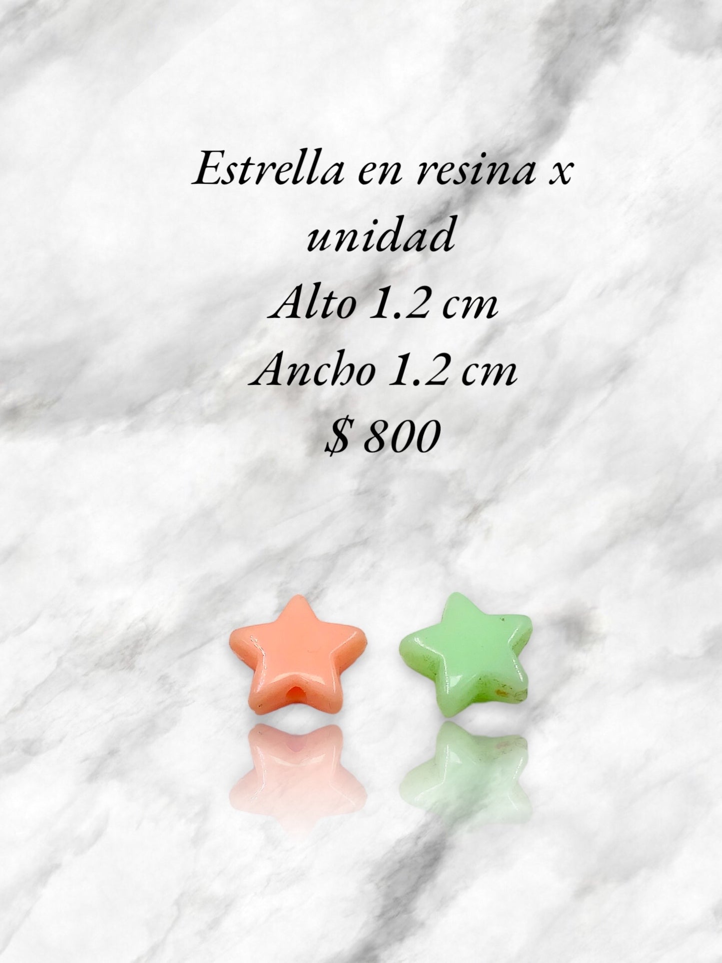 Estrella en resina x unidad