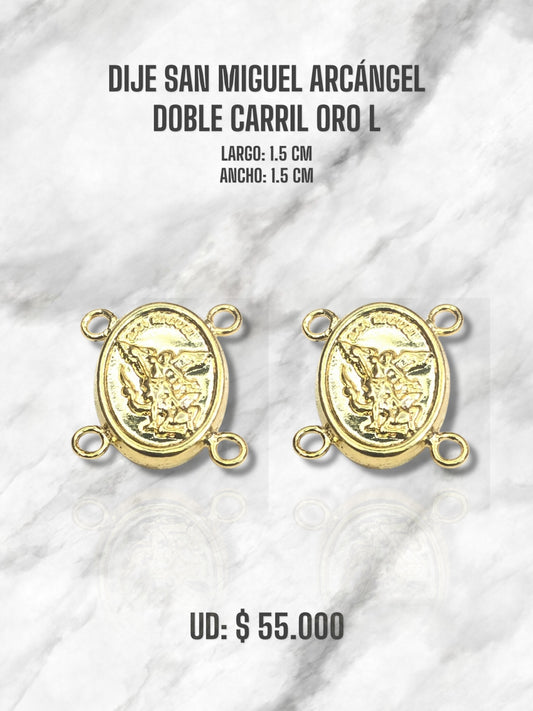 DIJE SAN MIGUEL ARCÁNGEL DOBLE CARRIL ORO LAMINADO