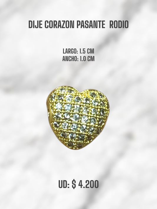 DIJE CORAZÓN PASANTE