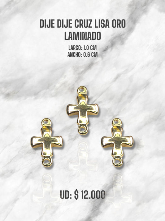DIJE CRUZ LISA ORO LAMINADO