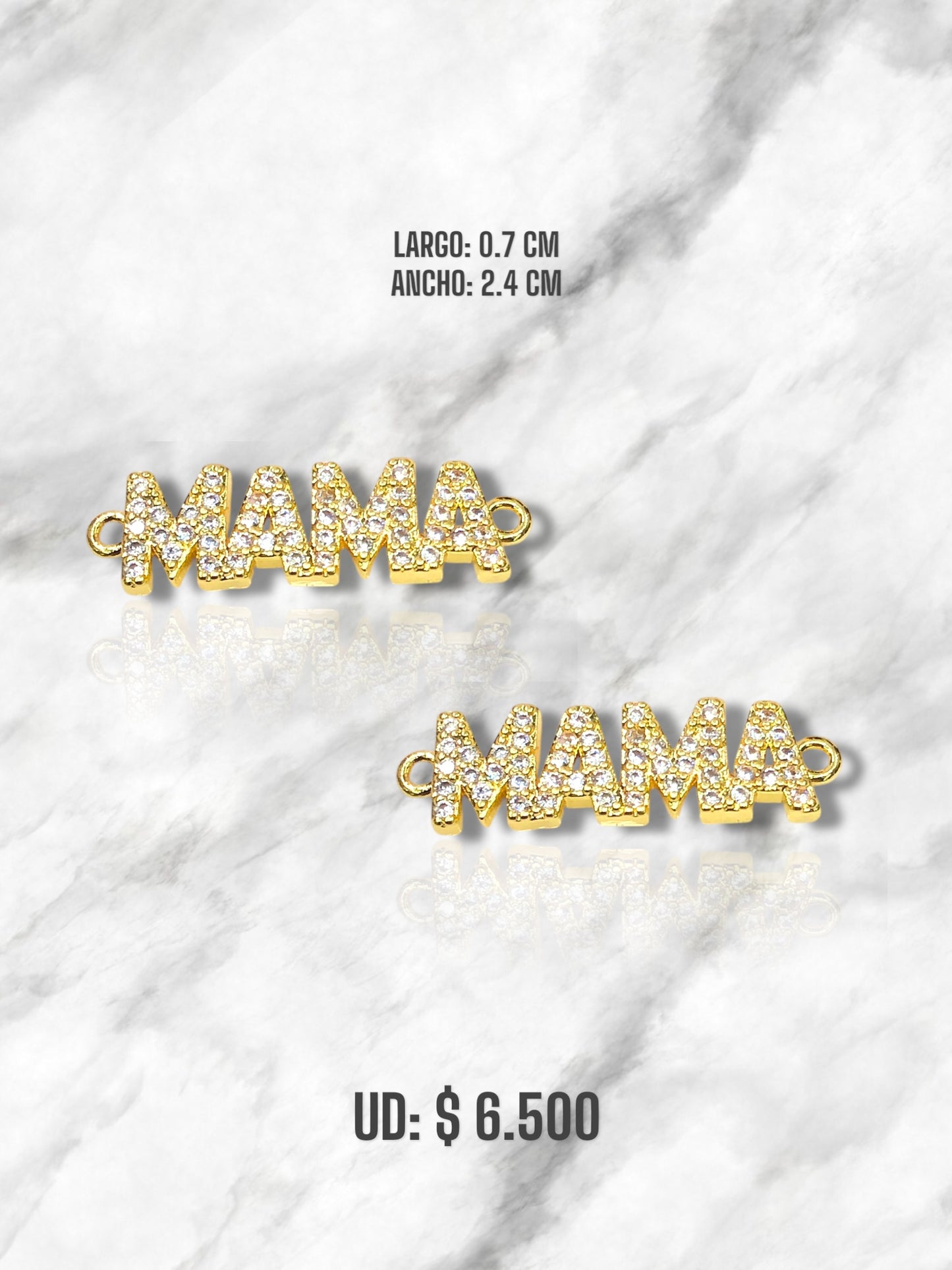 DIJE MAMÁ PULSERA CIRCONES RODIO