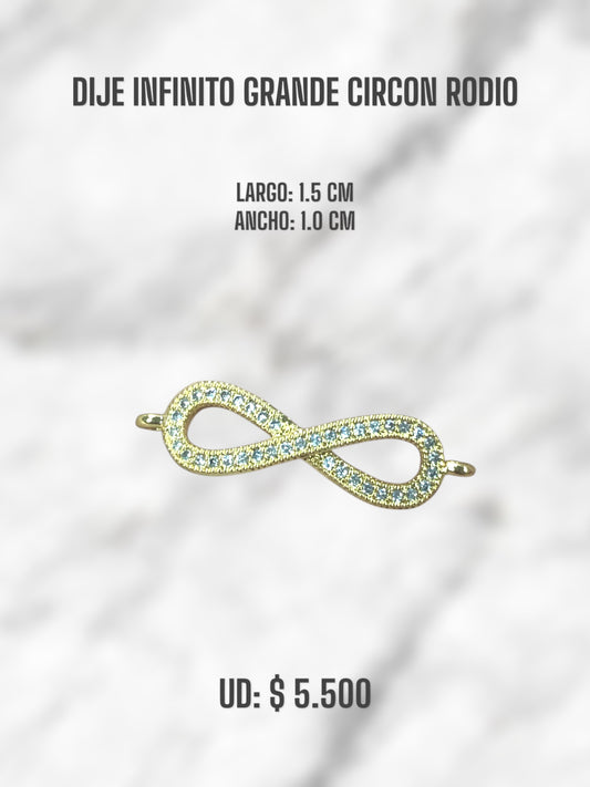 DIJE INFINITO GRANDE CIRCON RODIO