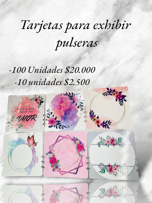 Tarjetas para exhibir pulseras