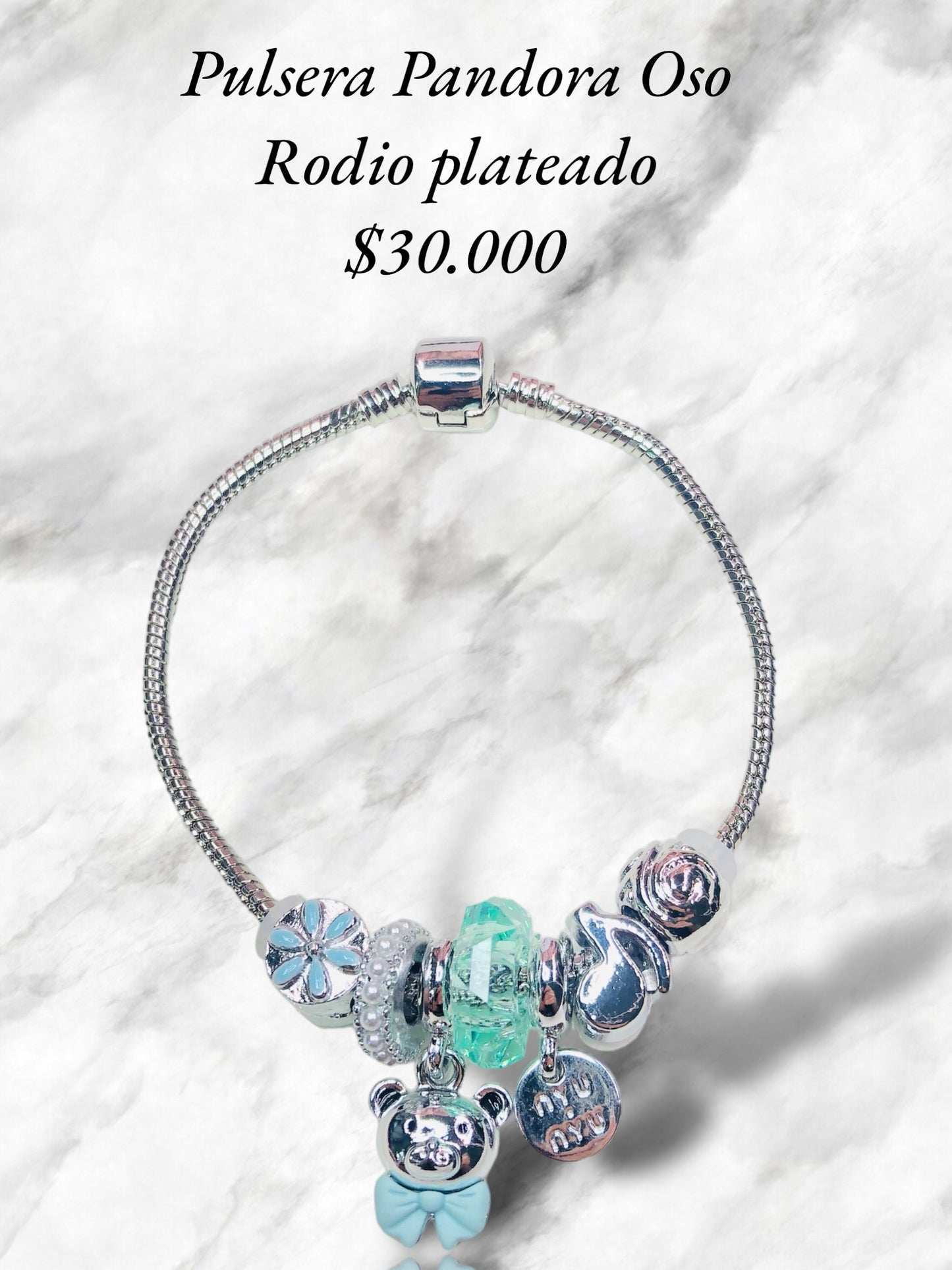 Pulsera Pandora Oso Rodio