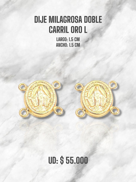 DIJE MILAGROSA DOBLE CARRIL ORO LAMINADO