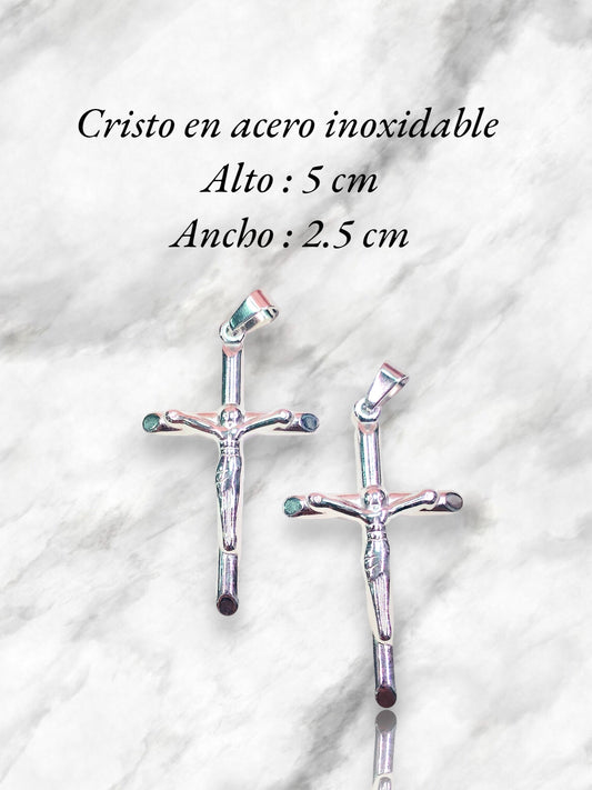 Colgante Cristo en acero inoxidable