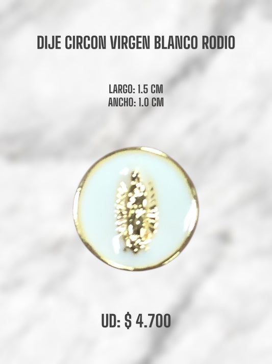 DIJE CIRCON VIRGEN BLANCO RODIO