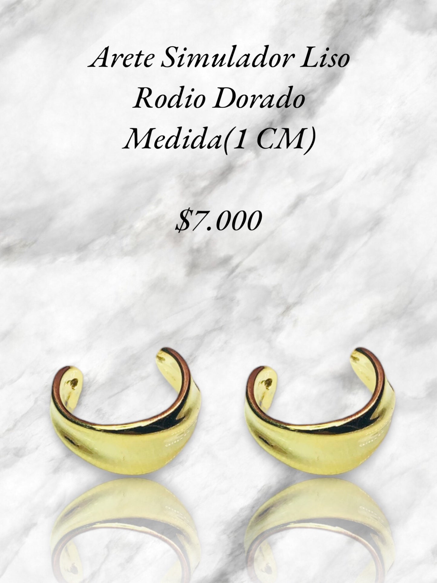 Arete Simulador Liso Rodio Dorado