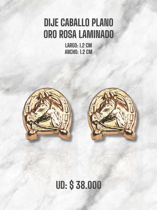 DIJE CABALLO PLANO ORO ROSA LAMINADO