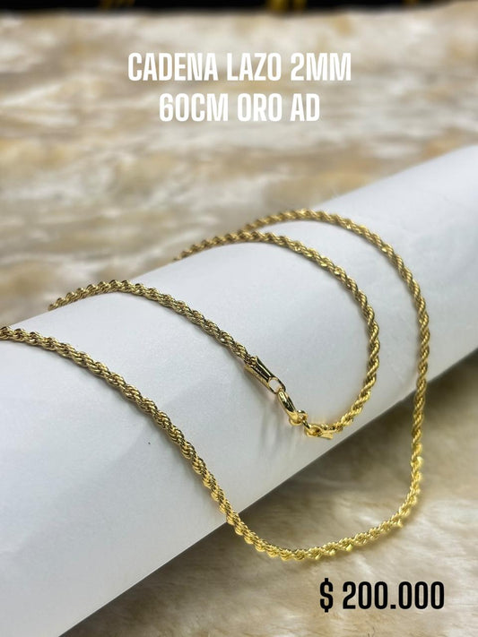 CADENA LAZO 2MM 60CM ORO AD