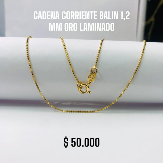CADENA CORRIENTE BALIN 1,2MM ORO LAMINADO
