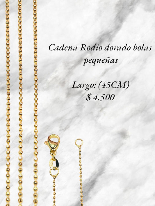 Cadena Rodio Dorado Bolas pequeñas