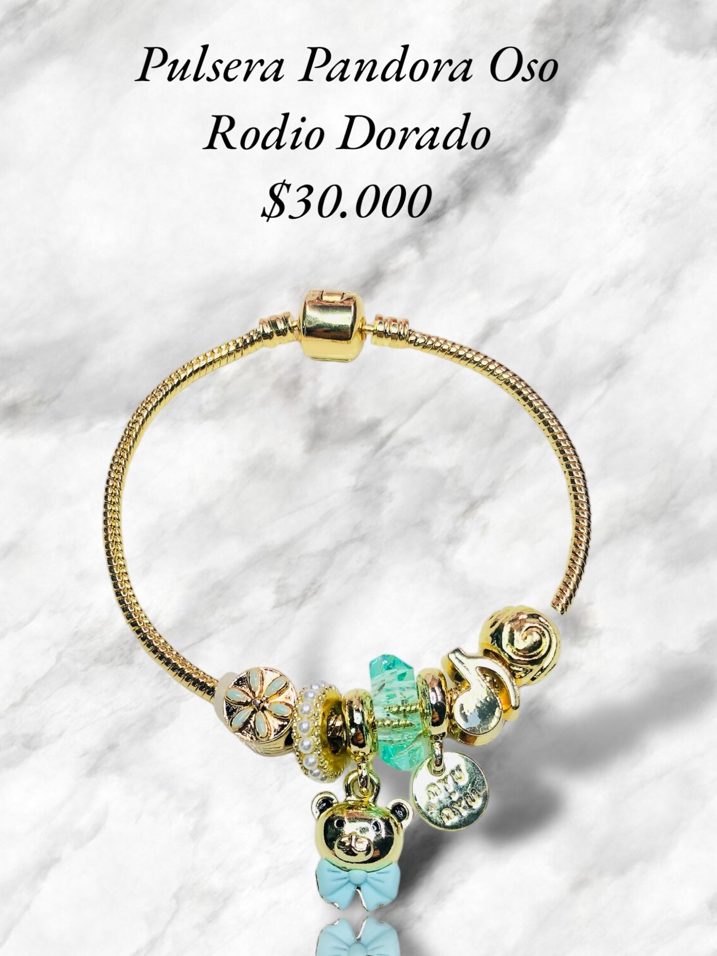 Pulsera Pandora Oso Rodio