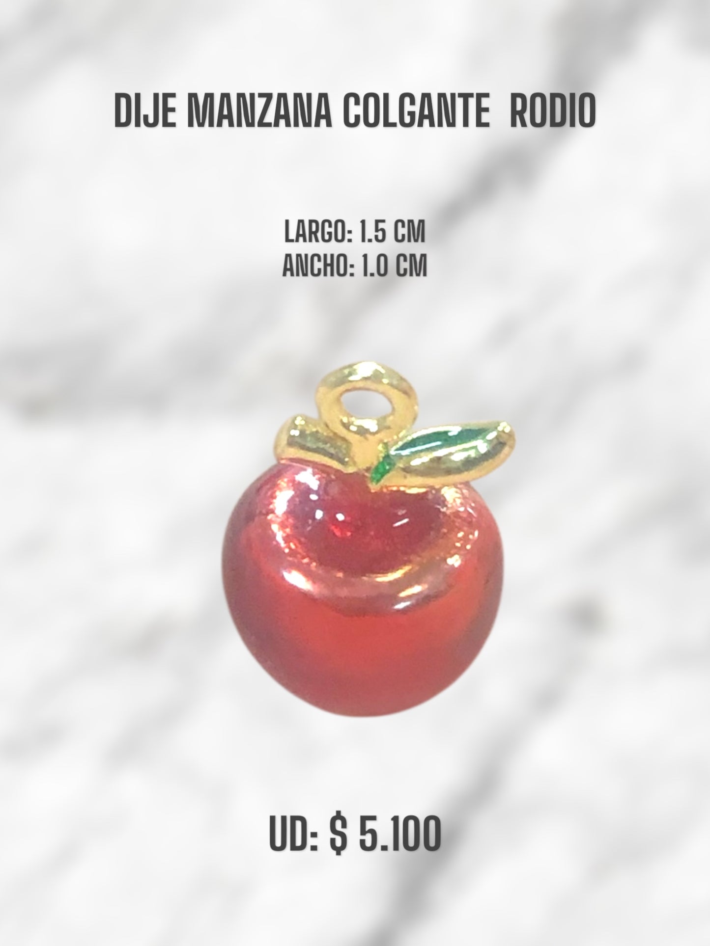 DIJE MANZANA COLGANTE RODIO