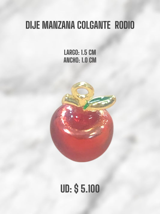 DIJE MANZANA COLGANTE RODIO
