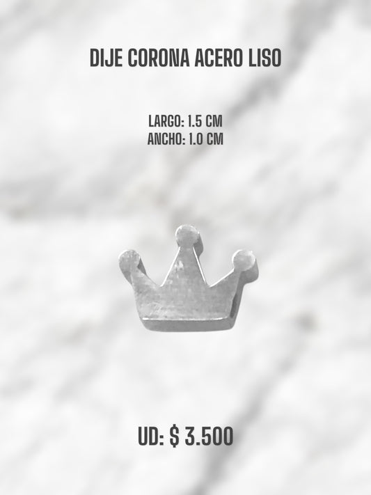 DIJE CORONA ACERO PLATEADO