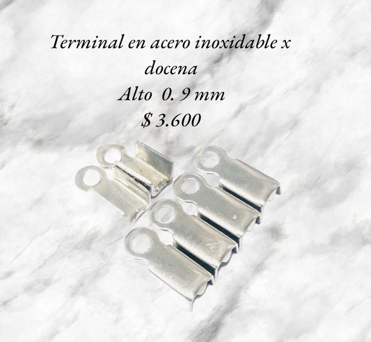 Herraje terminal en acero inoxidable x docena