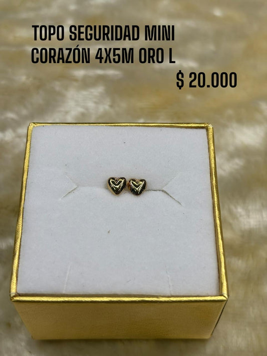 TOPO SEGURIDAD MINI CORAZÓN 4X5M ORO LAMINADO