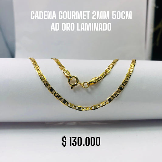 CADENA GOURMET 2MM 50CM ORO LAMINADO