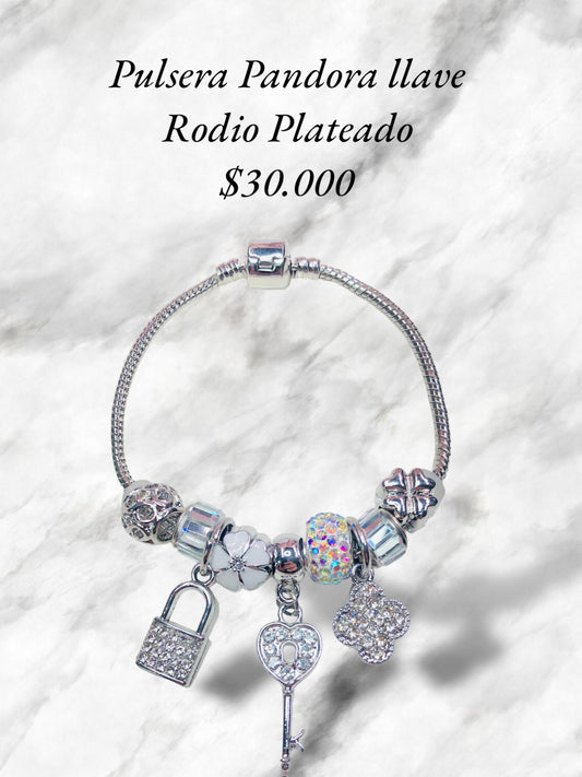 Pulsera Pandora Llave Rodio Plateado