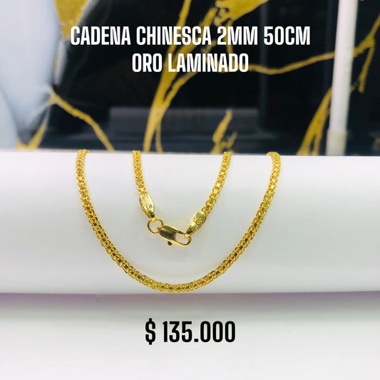 CADENA CHINESCA 2MM 50CM ORO LAMINADO