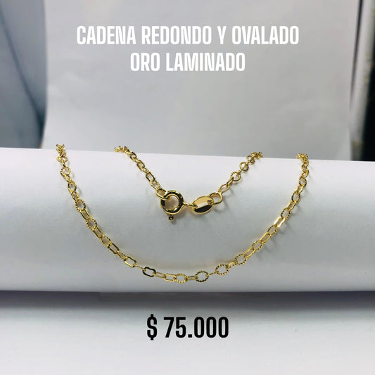 CADENA REDONDO Y OVALADO ORO LAMINADO