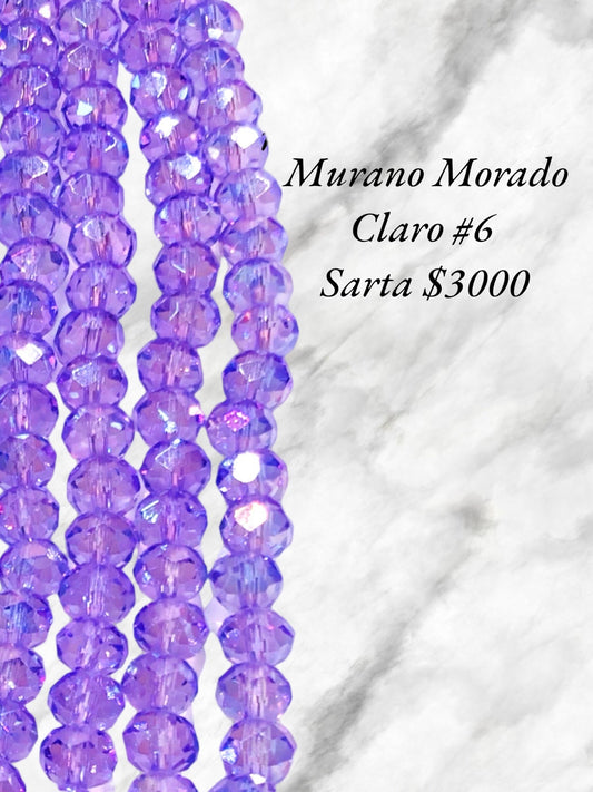 SARTA DE MURANO MORADO CLARO #6