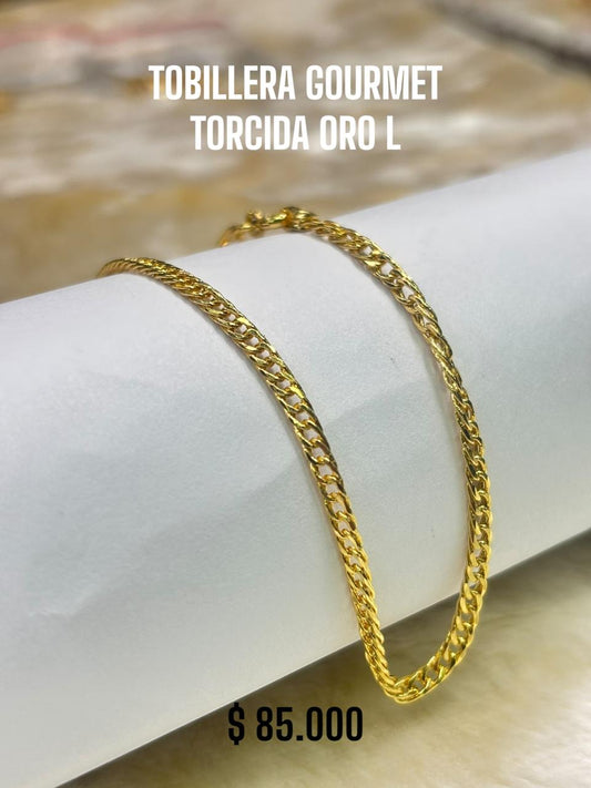 TOBILLERA GOURMET TORCIDA ORO LAMINADO