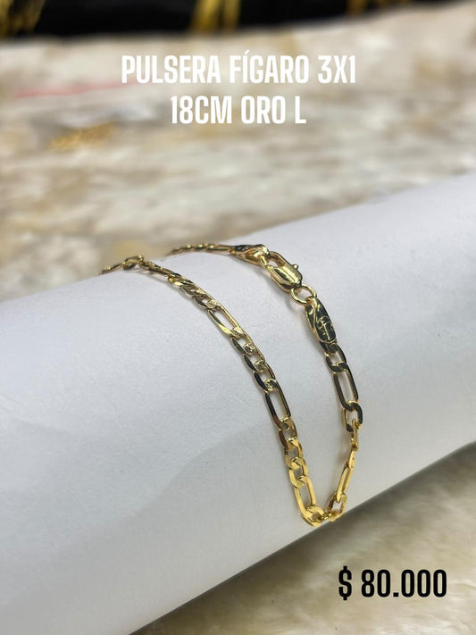 PULSERA FÍGARO 3X1 18CM ORO L
