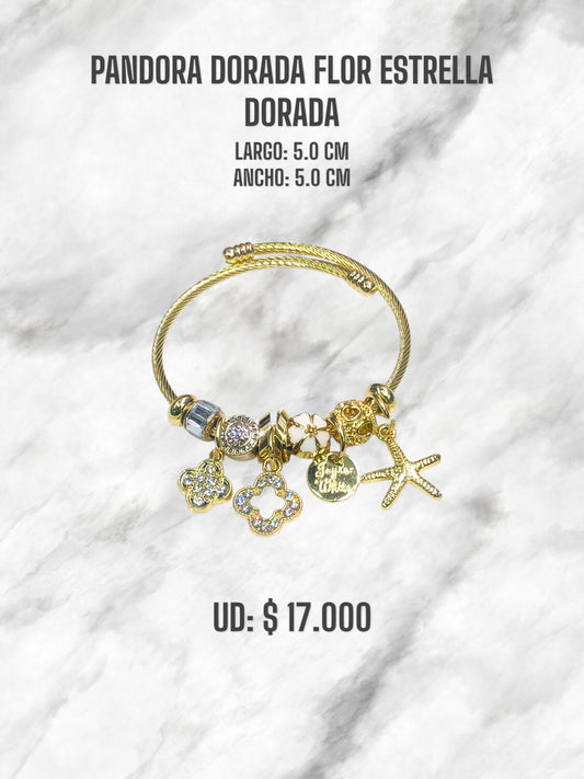 PANDORA FLOR ESTRELLA MAR DORADA