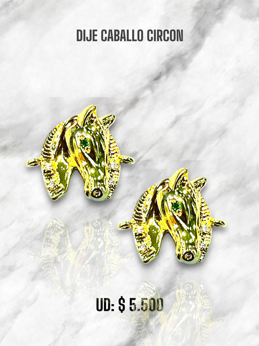 DIJE CABALLO PERLAS VERDES