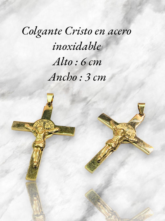 Colgante Cristo en acero inoxidable