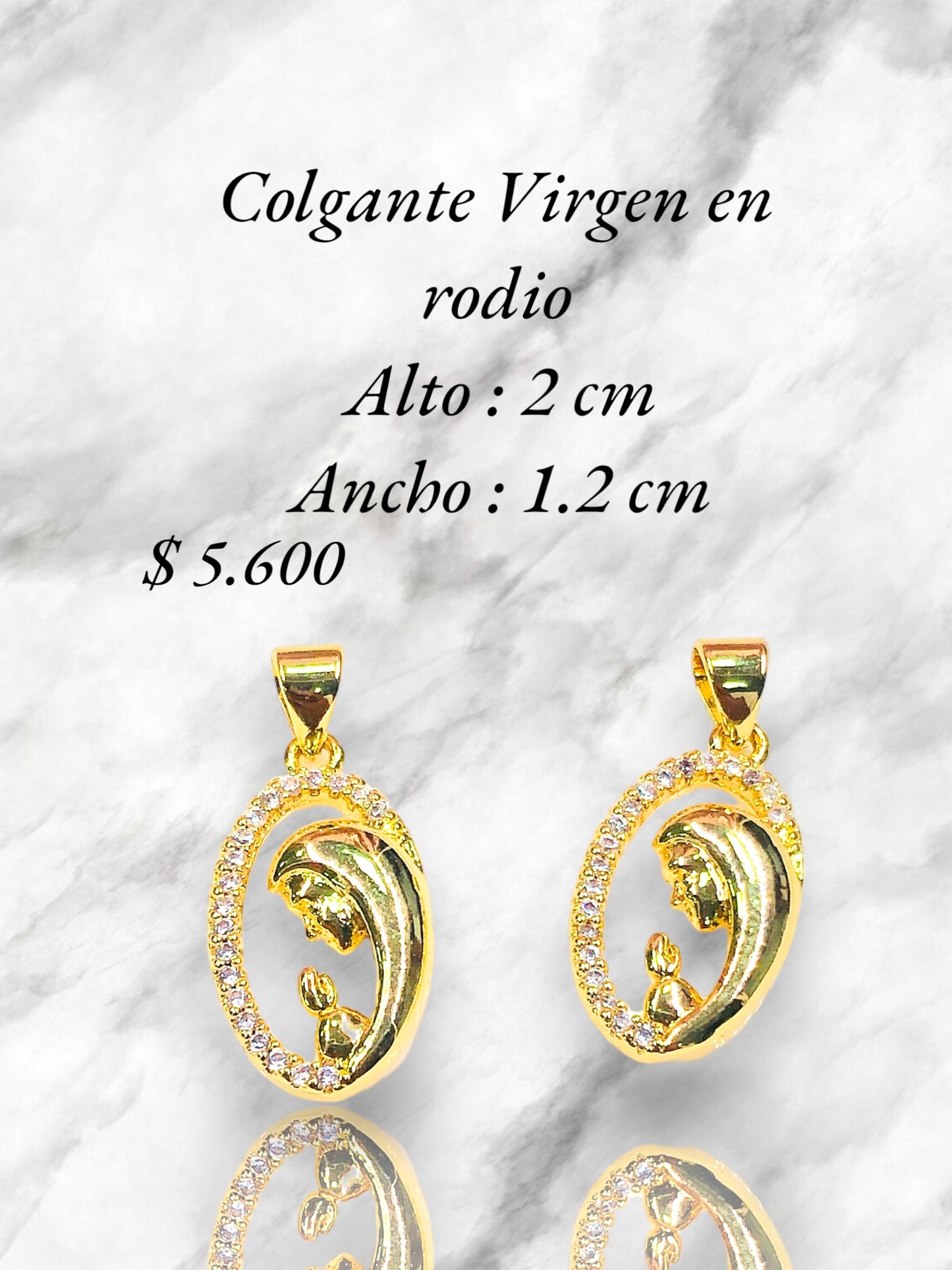 Colgante Virgen en rodio