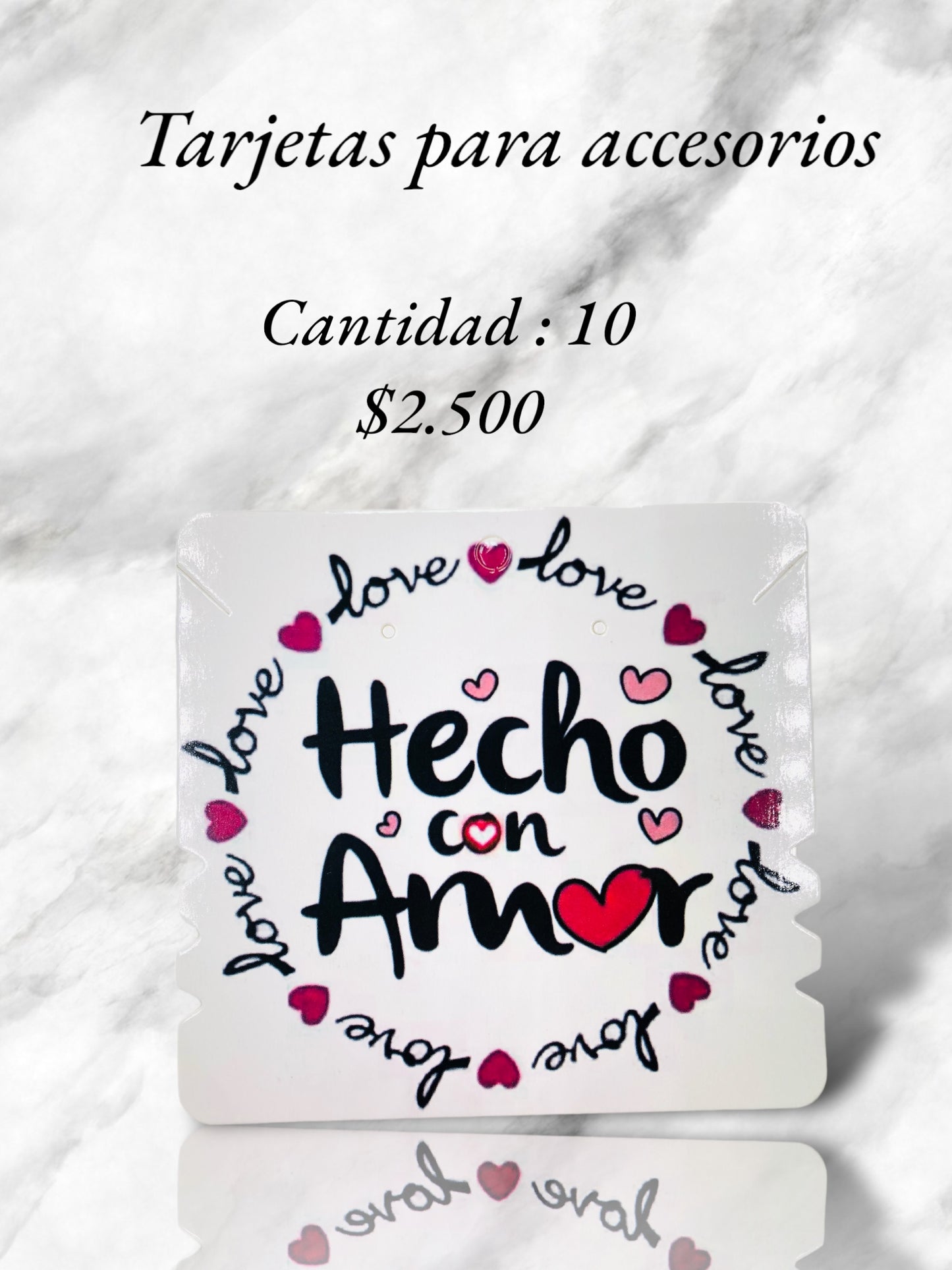 Tarjetas para exhibir pulseras