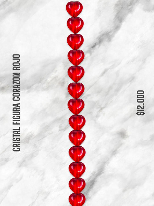 CRISTAL FIGURA CORAZÓN ROJO
