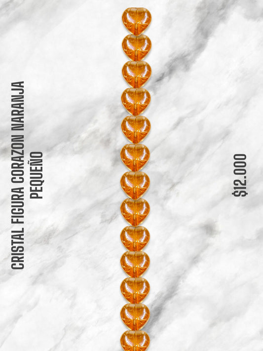 CRISTAL FIGURA CORAZÓN NARANJA PEQUEÑO