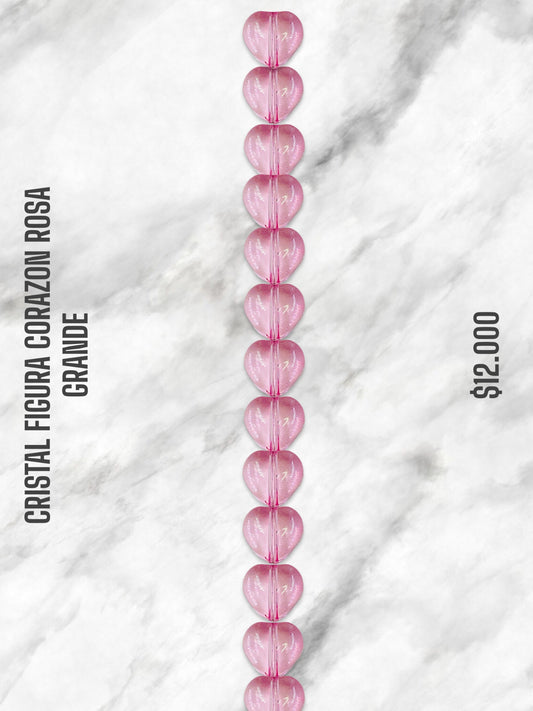 CRISTAL FIGURA CORAZÓN ROSADO GRANDE