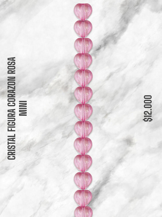 CRISTAL FIGURA CORAZÓN ROSADO PEQUEÑO