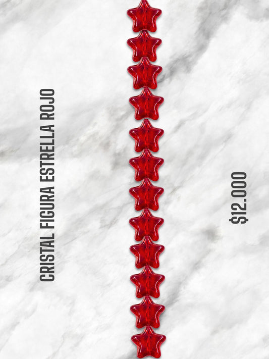 CRISTAL FIGURA ESTRELLA ROJO