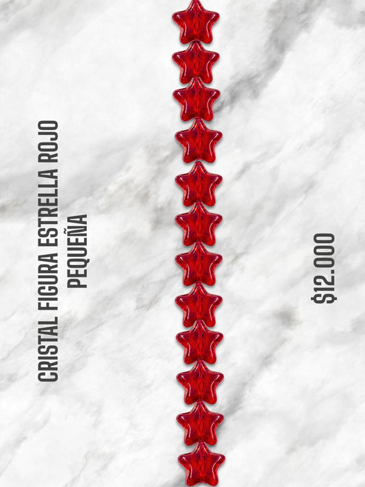 CRISTAL FIGURA ESTRELLA ROJO PEQUEÑO