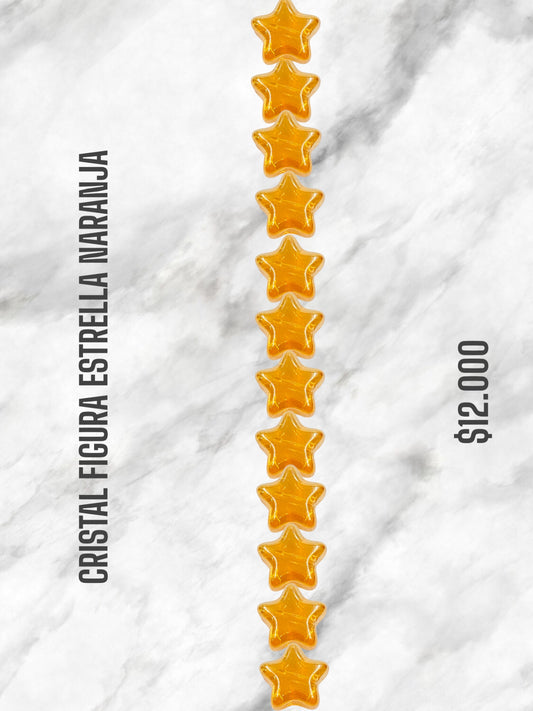 CRISTAL FIGURA ESTRELLA NARANJA